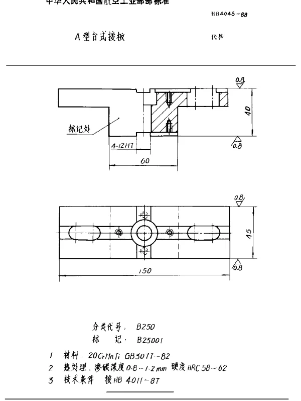 HB 4045-1988 A型台式接板