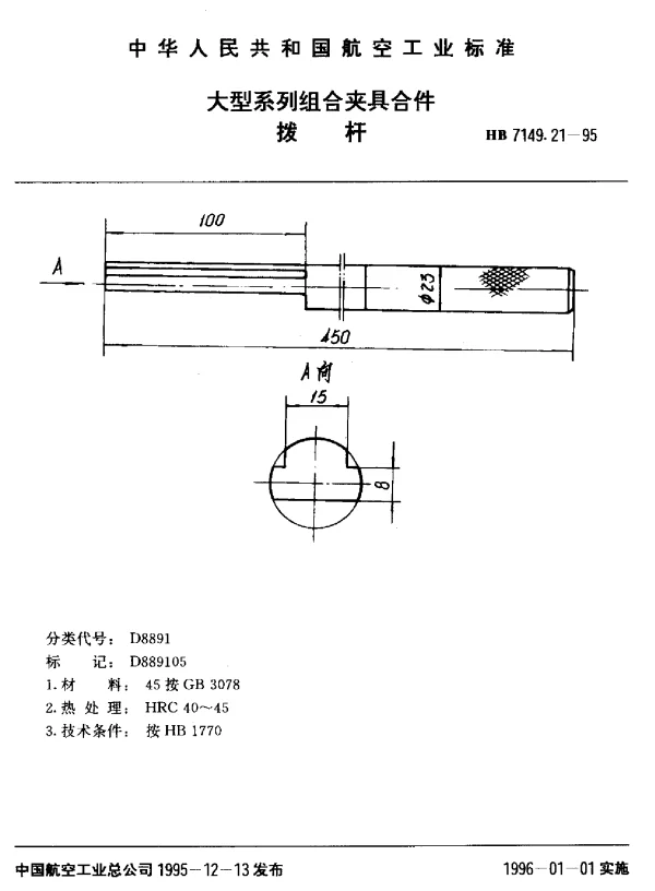 HB 7149.21-1995 大型系列组合夹具合件.拨杆