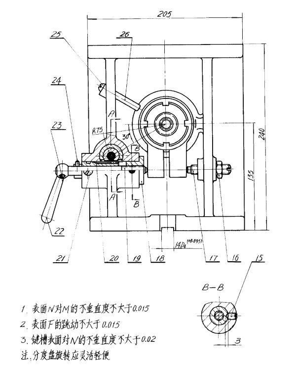 HB 1898-1975 卧轴式分度台 Φ２００