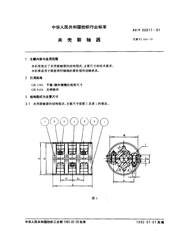 FZT 90017-1991 夹壳联轴器