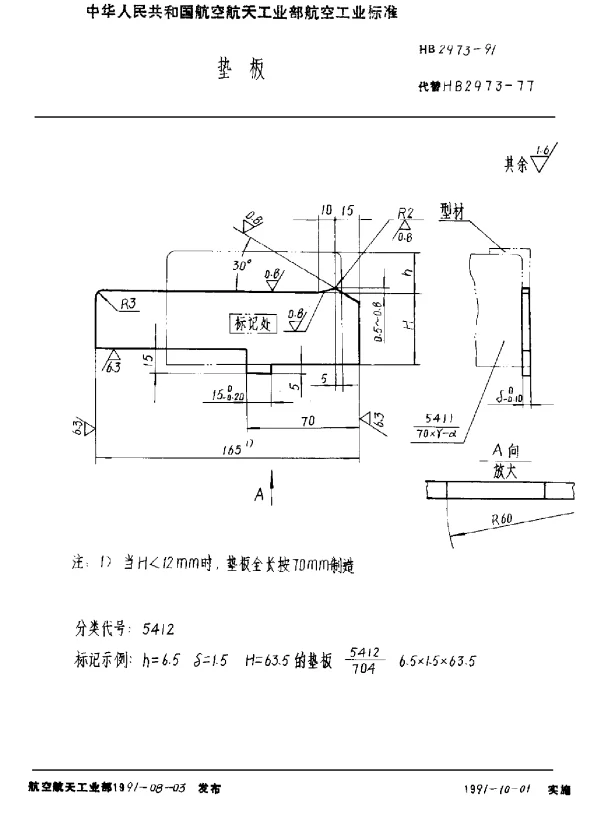 HB 2973-1991 垫板