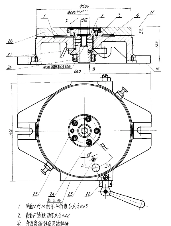 HB 1911-1975 立轴式分度台 Φ５００