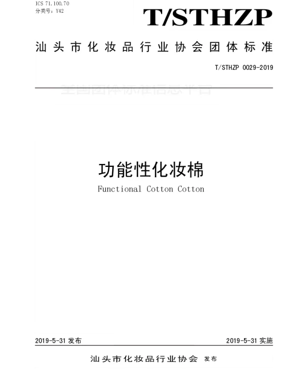 TSTHZP 0029-2019 功能性化妆棉