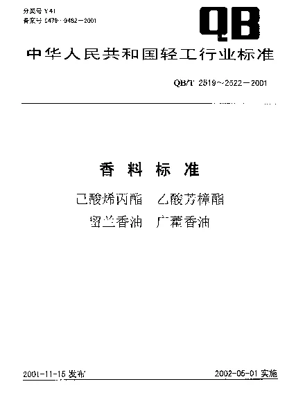 QBT 2521-2001 留兰香油