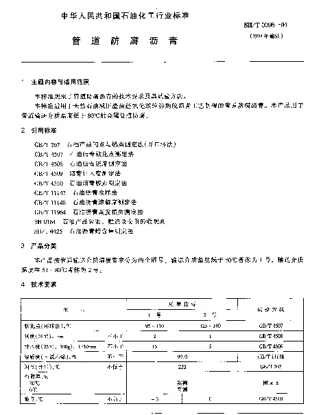 SHT 0098-1991 管道防腐沥青