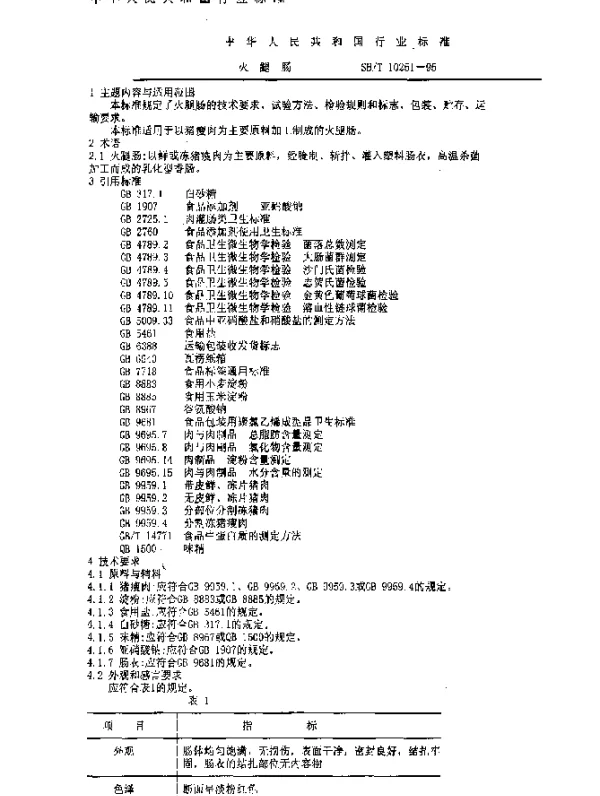 SBT 10251-1995 火腿肠