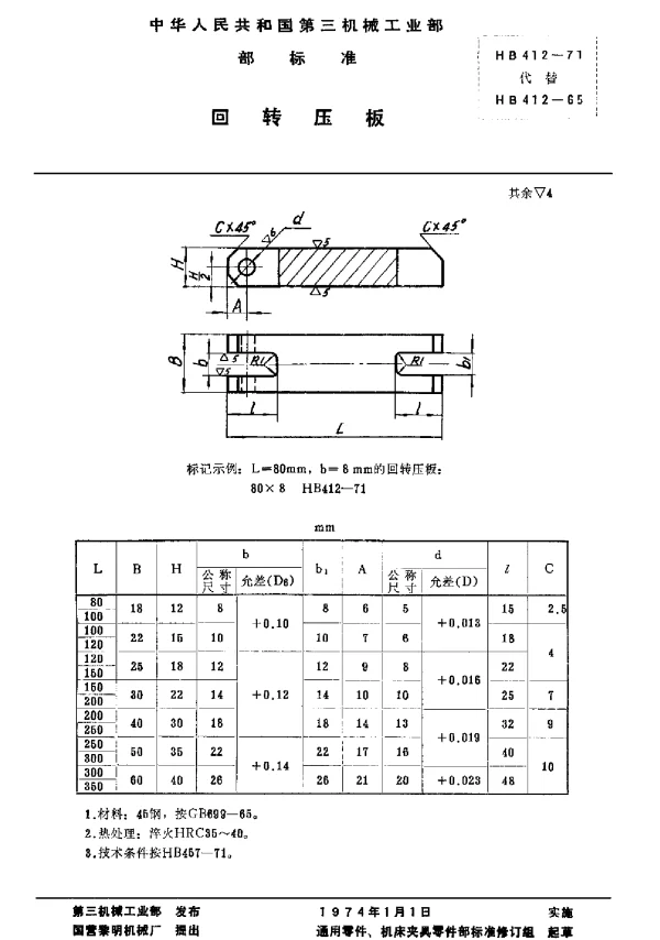 HB 412-1971 回转压板