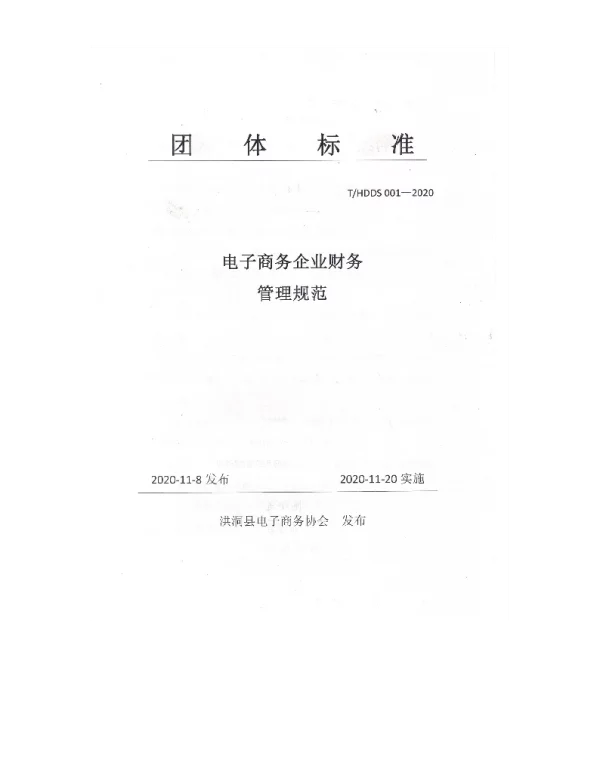 THDDS 0002-2020 电子商务企业财务管理规范