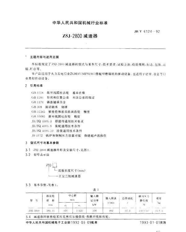 JBT 6124-1992 ZSJ-2800减速器
