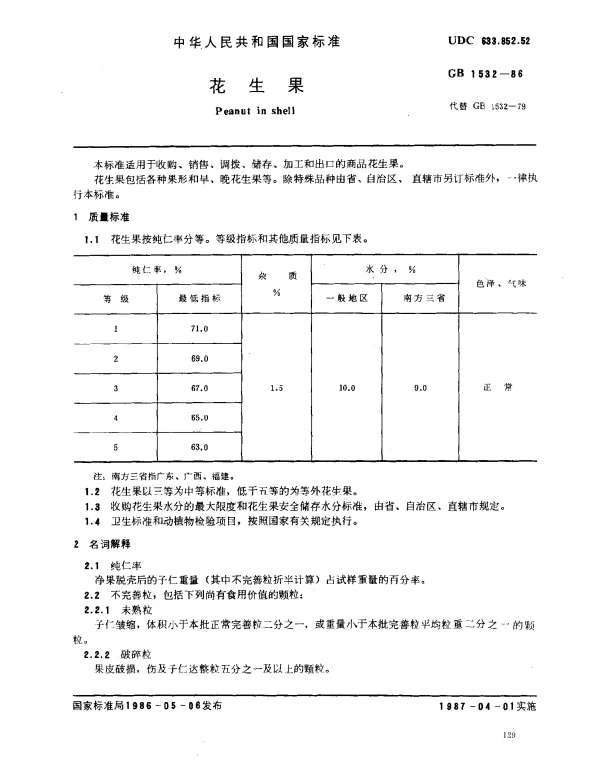 GB 1532-1986 花生果