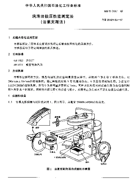 SHT 0187-1992 润滑油极压性能测定法(法莱克斯法)