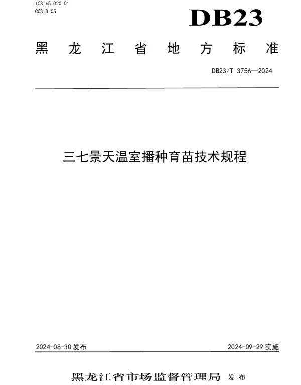 DB23T 3756—2024 三七景天温室播种育苗技术规程