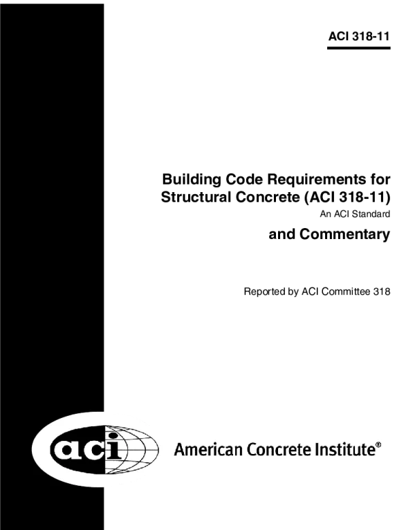 ACI 318-11-2011 美国混凝土结构建筑规范（英文版原版）