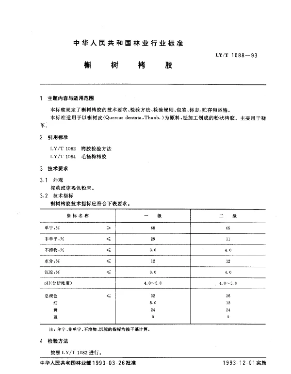 LYT 1088-1993 槲树栲胶