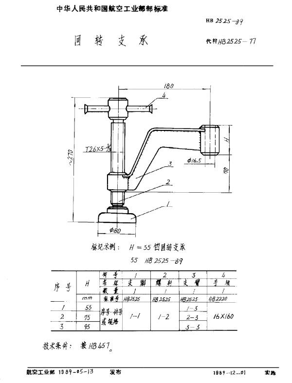 HB 2525-1989 回转支承