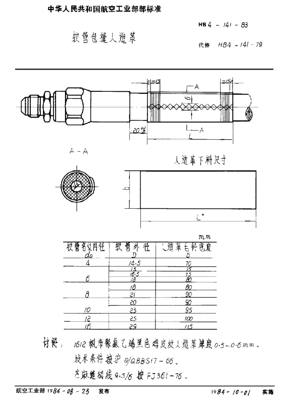 HB 4-141-1983 软管包缝人造革