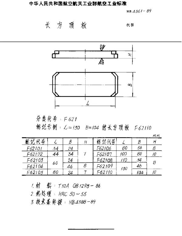 HB 4361-1989 长方顶板