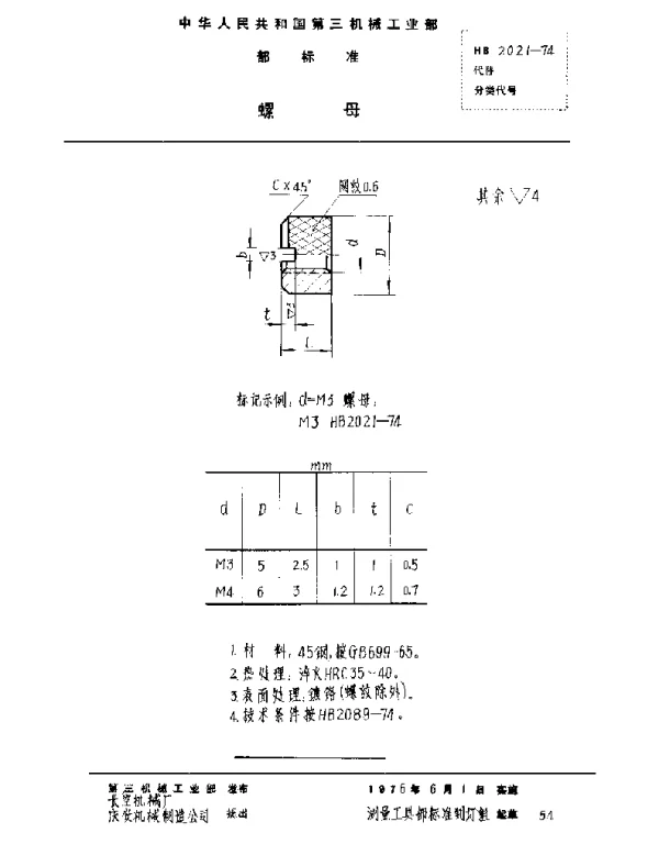 HB 2021-1974 螺母