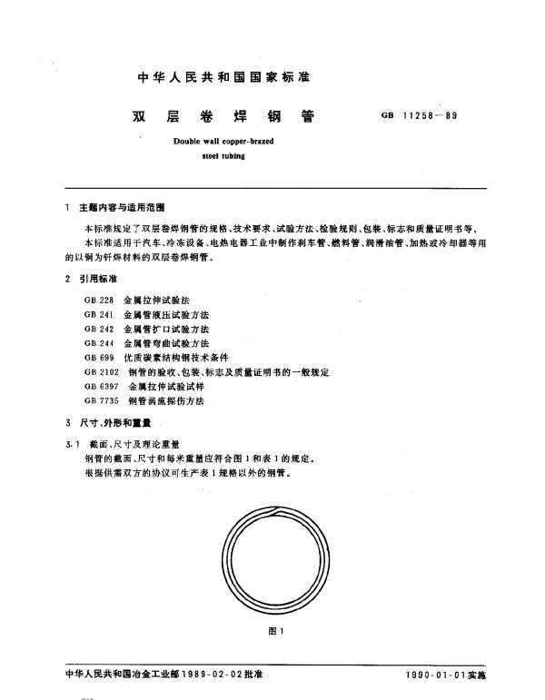 GB 11258-1989 双层卷焊钢管