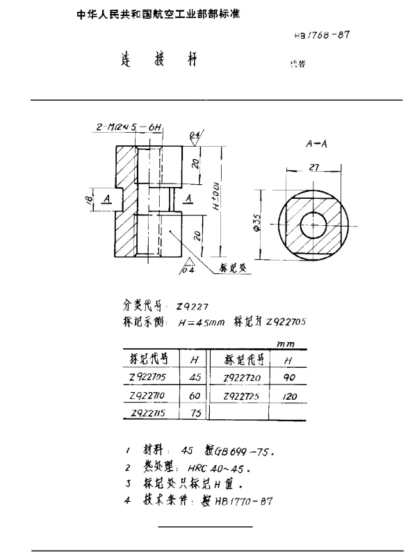 HB 1768-1987 连接杆