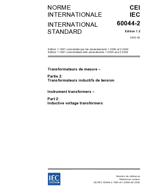 IEC 60044-2-2003 电磁式电压互感器