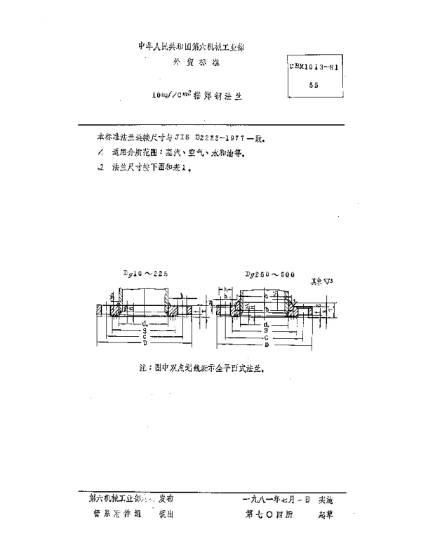CBM 1013-1981 10kgfcm2搭焊钢法兰