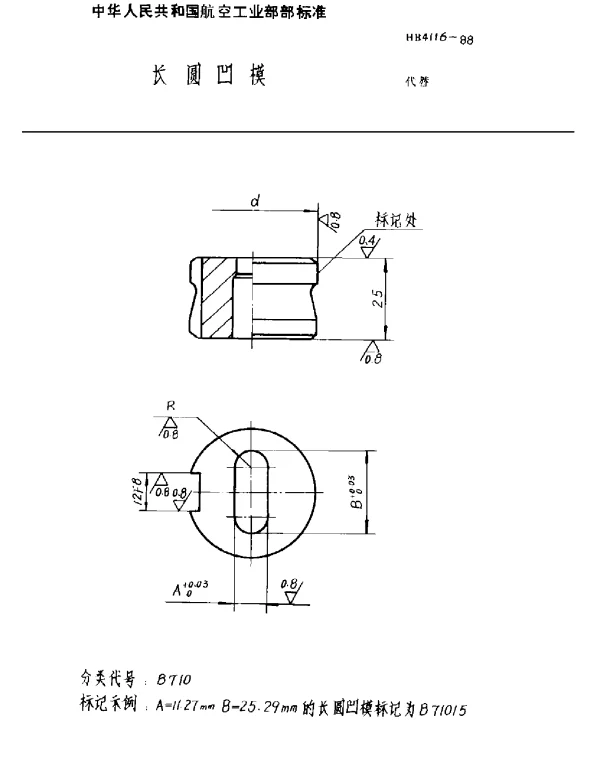 HB 4116-1988 长圆凹模
