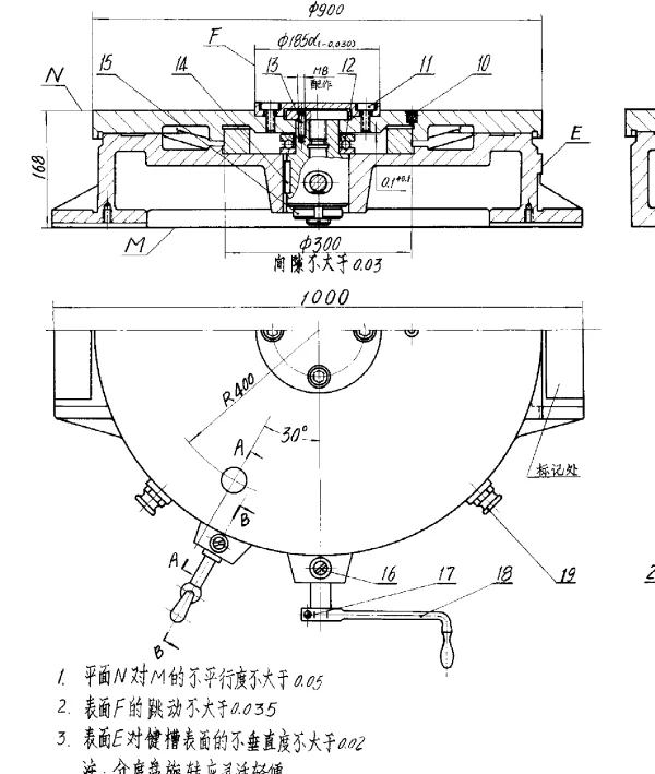 HB 1914-1975 立轴式分度台 Φ９００