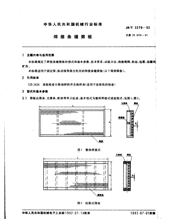 JBT 3278-1992 焊接条缝筛板