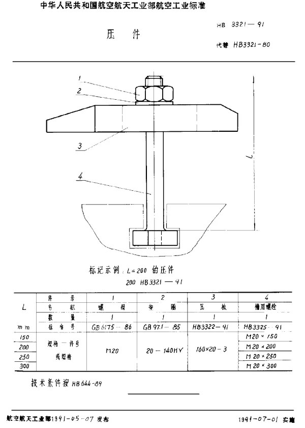 HB 3321-1991 压件