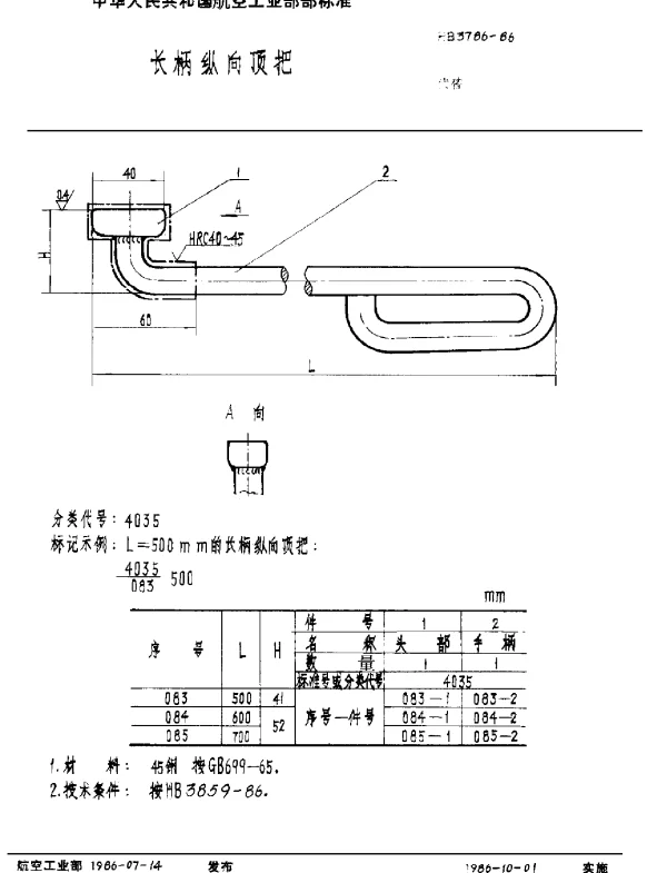 HB 3786-1986 长柄纵向顶把