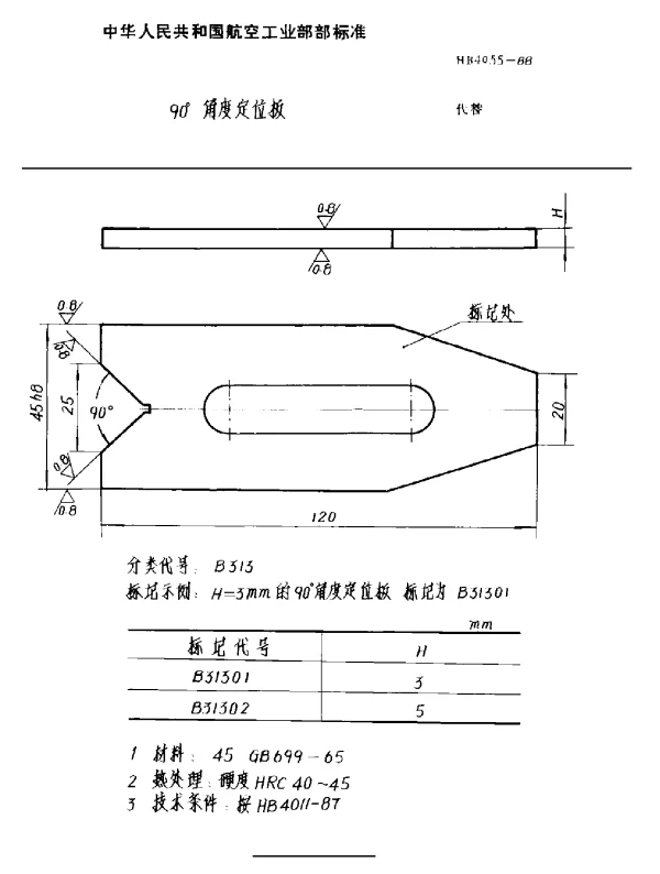 HB 4055-1988 90°角度定位板