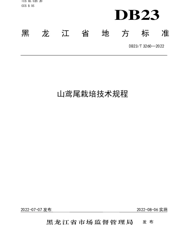 DB23T 3260—2022 山鸢尾栽培技术规程