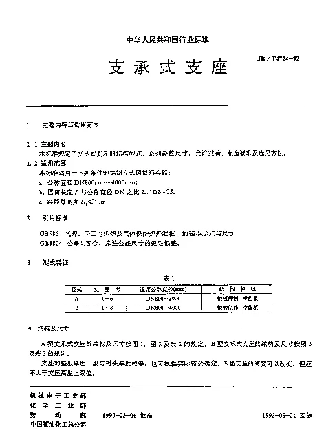 JBT 4724-1992 支承式支座