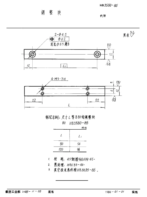HB 3580-1985 调整块