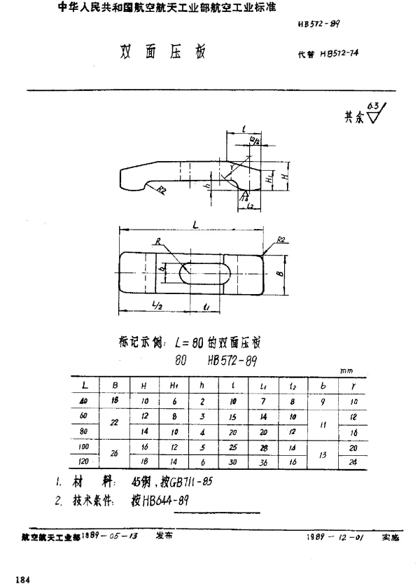 HB 572-1989 双面压板