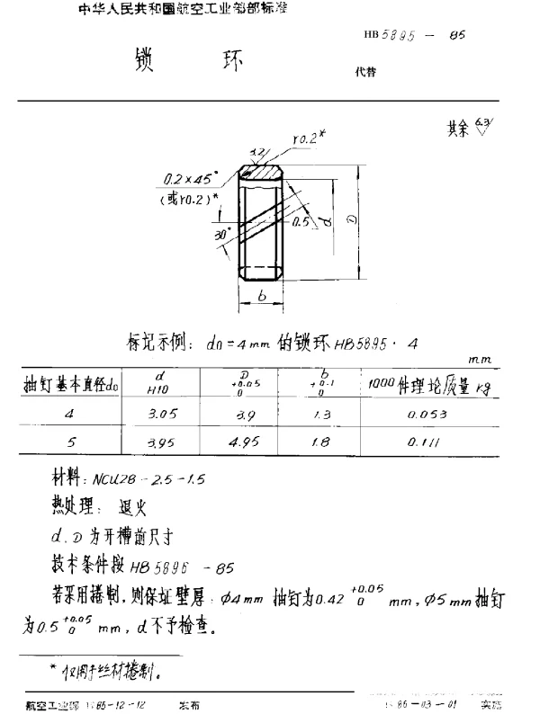 HB 5895-1985 锁环