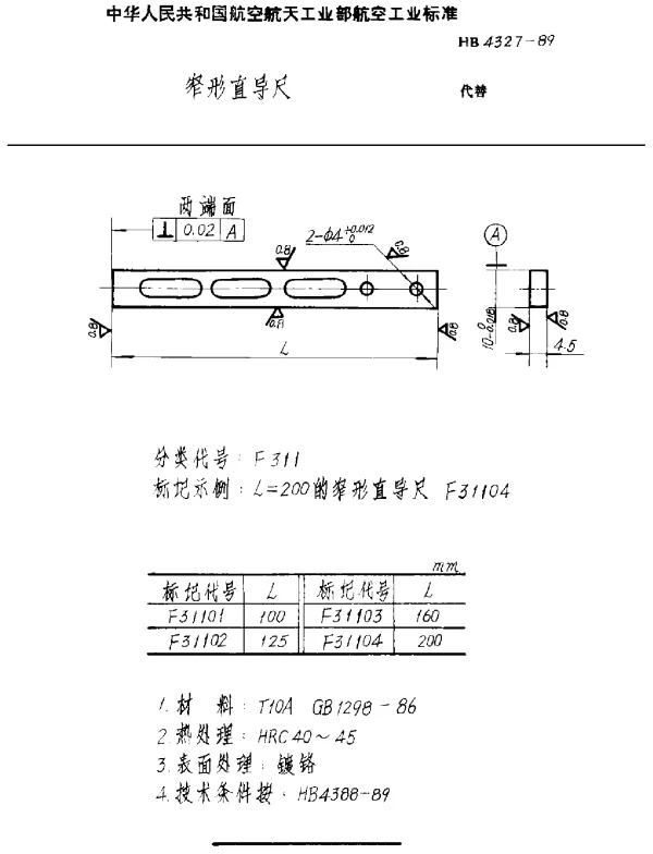 HB 4327-1989 窄形直导尺