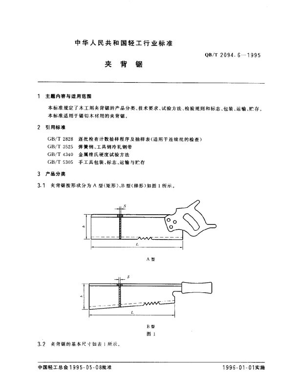 QBT 2094.6-1995 木工锯.夹背锯