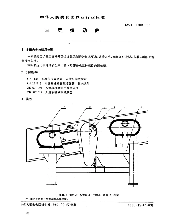 LYT 1108-1993 三层振动筛