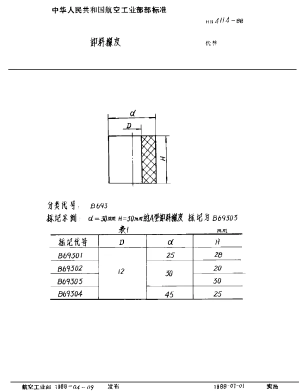 HB 4114-1988 卸料橡皮
