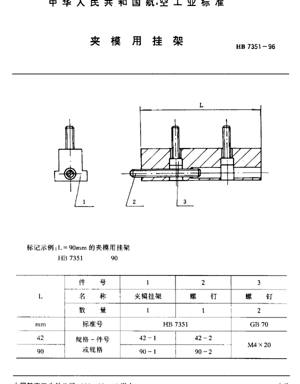 HB 7351-1996 夹模用挂架