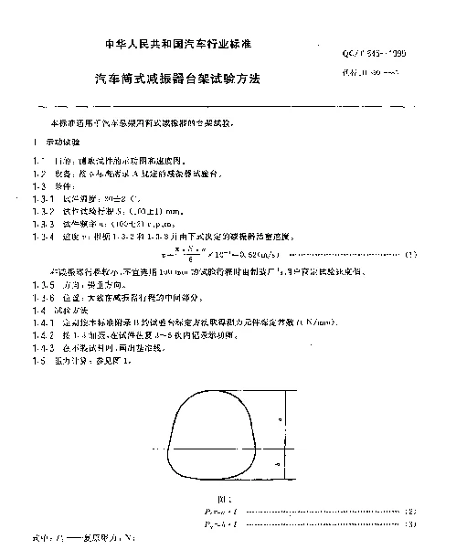 QCT 545-1999 汽车筒式减振器 台架试验方法