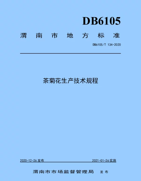 DB6105T 134-2020 茶菊花生产技术规程