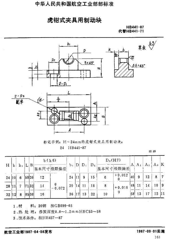 HB 441-1987 虎钳式夹具用制动块