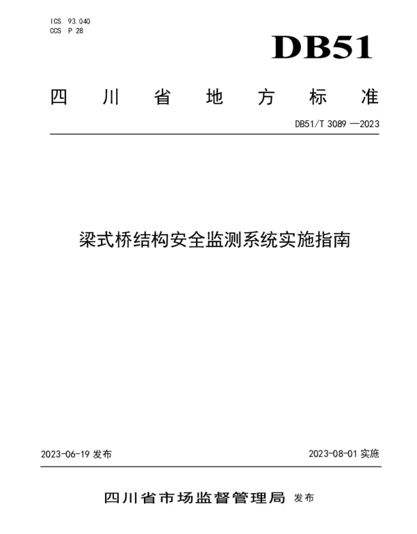 DB51T 3089-2023 梁式桥结构安全监测系统实施指南