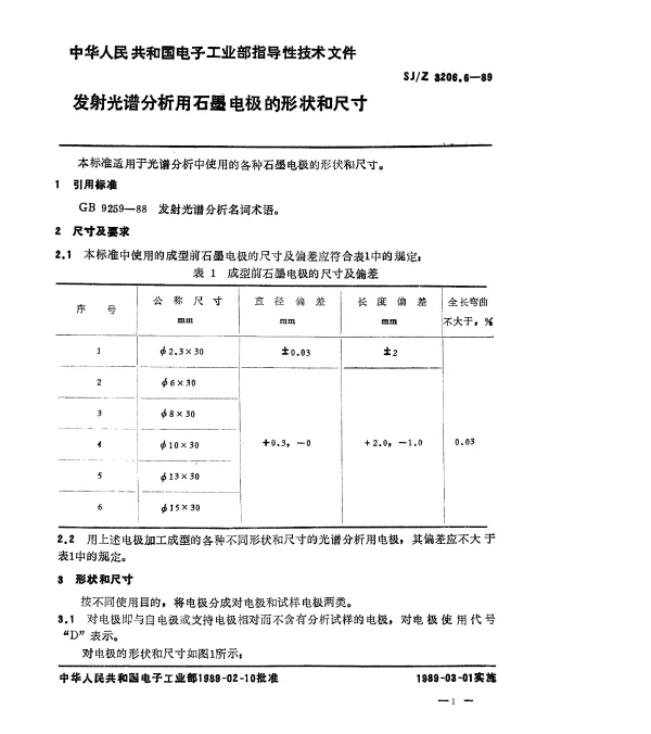 SJZ 3206.6-1989 发射光谱分析用石墨电极的形状和尺寸