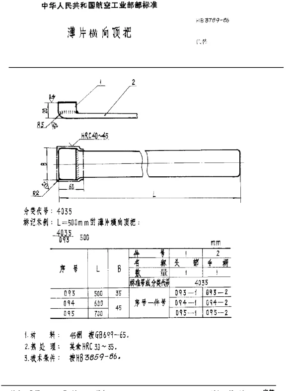HB 3789-1986 薄片横向顶把