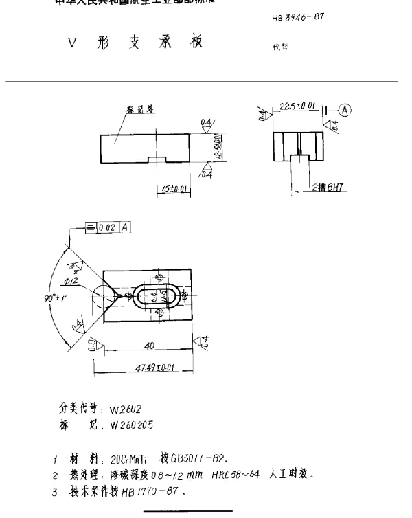 HB 3946-1987 V形支承板