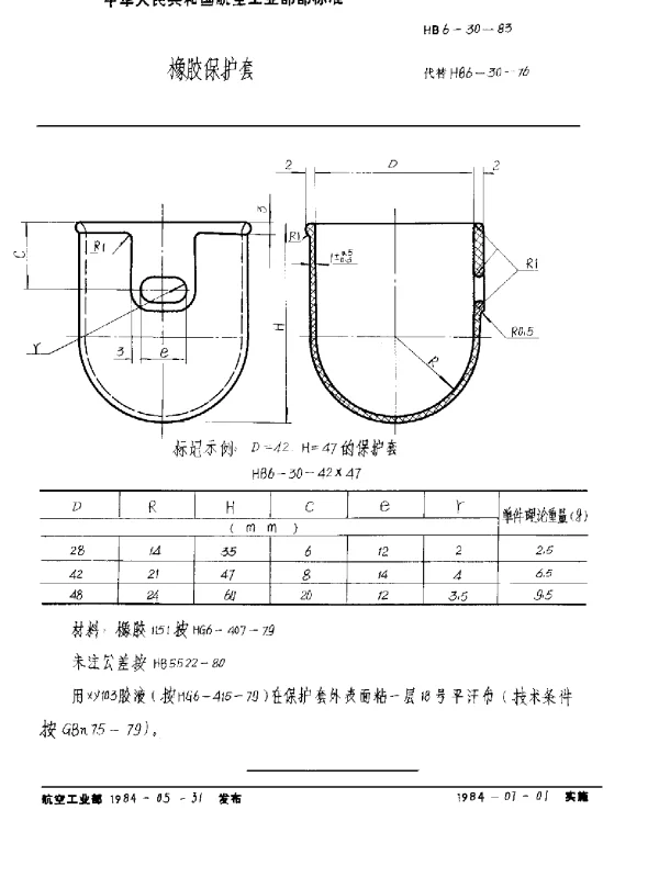 HB 6-30-1983 橡胶保护套